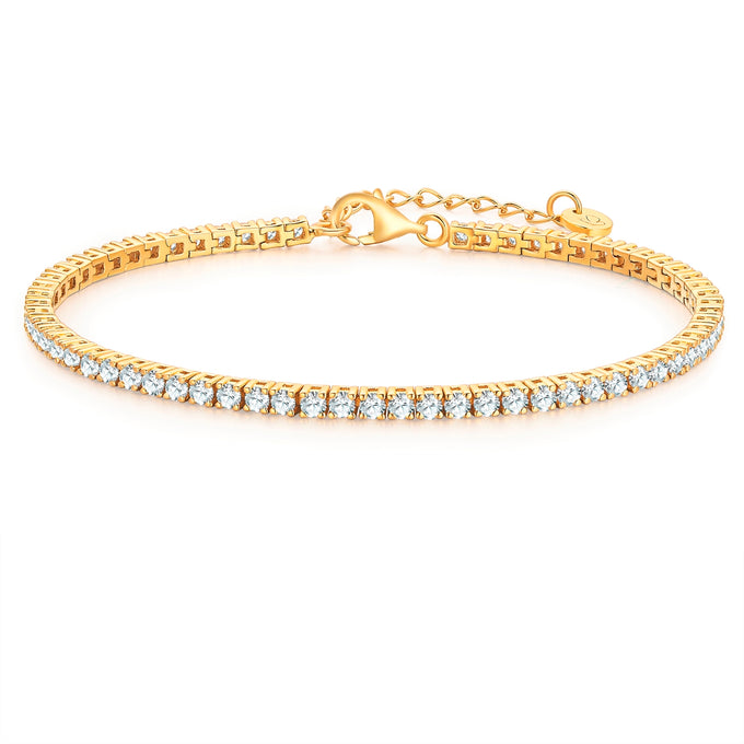 Armband Sterling Silber gelbgold Zirkonia weiß