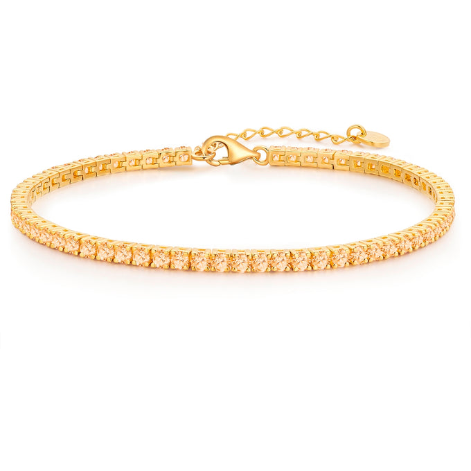 Armband Sterling Silber gelbgold Zirkonia apricot
