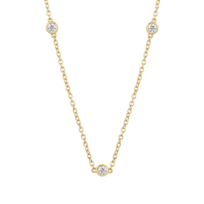 Kette mit Anhänger Sterling Silber gelbgold Topas weiß