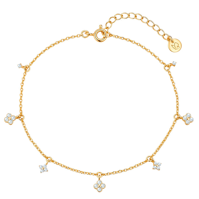 Armband Sterling Silber gelbgold Zirkonia weiß
