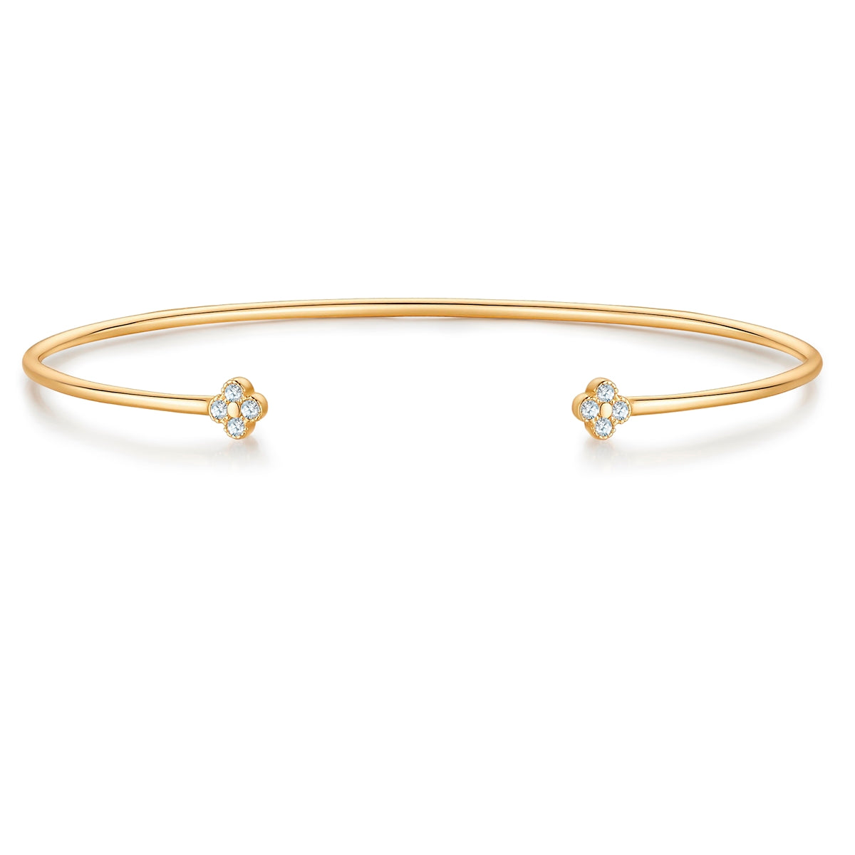 Armreif Sterling Silber gelbgold Zirkonia weiß
