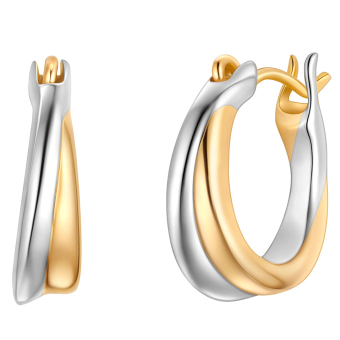 Creolen Sterling Silber bicolor
