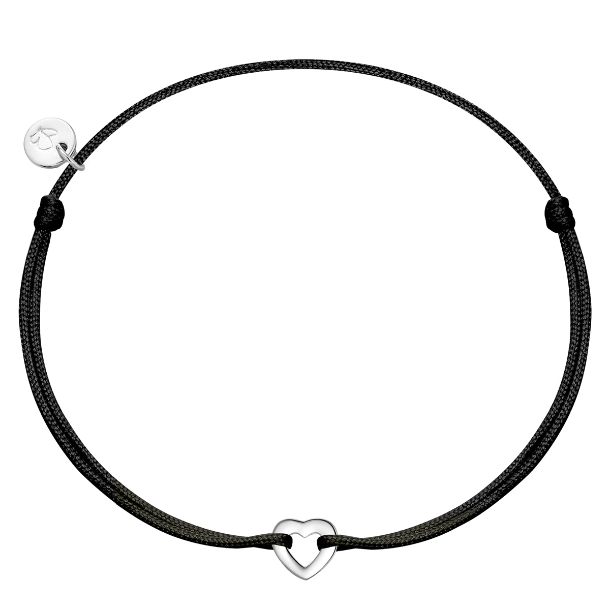 Armband Sterling Silber Textil (schwarz)