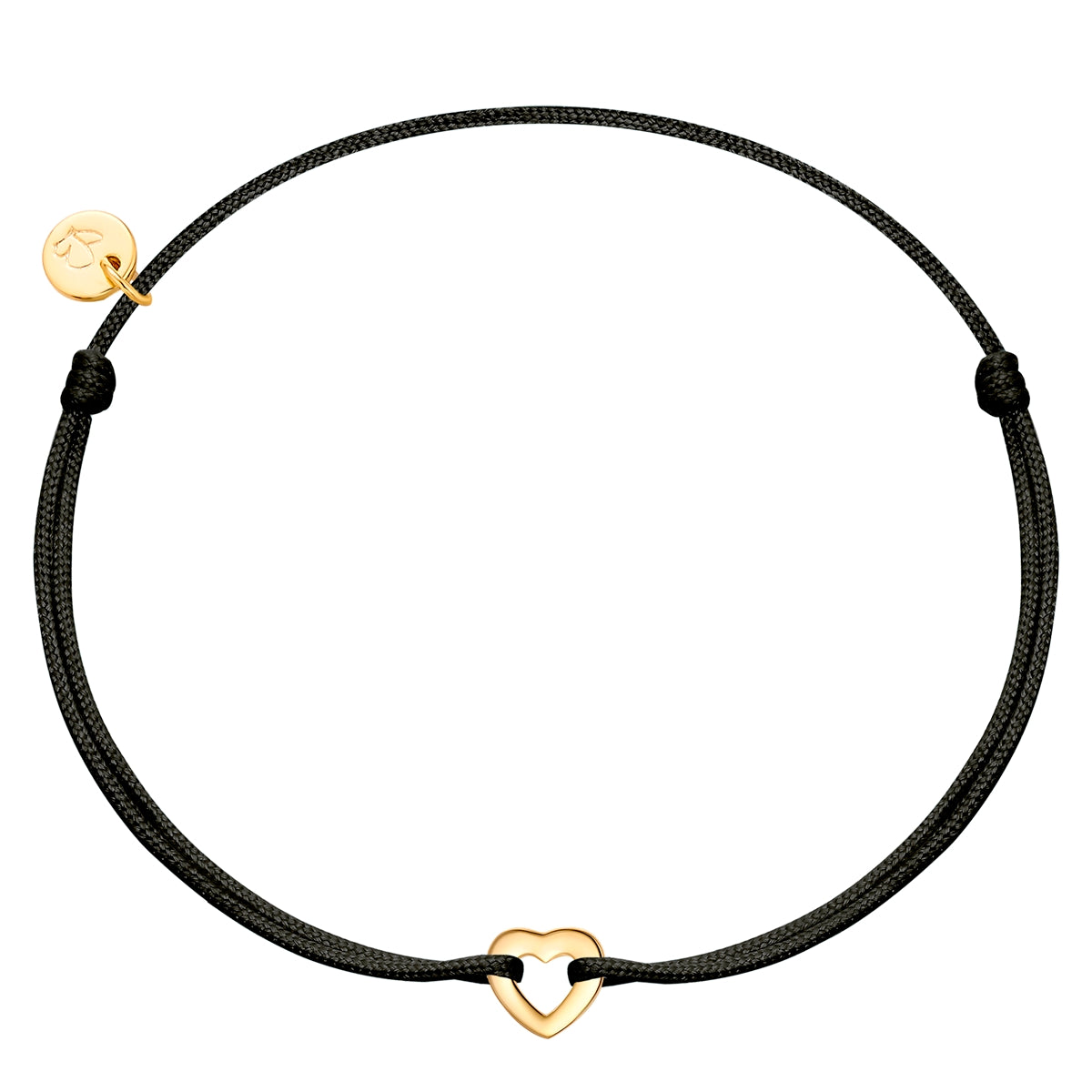 Armband Sterling Silber gelbgold Textil (schwarz)