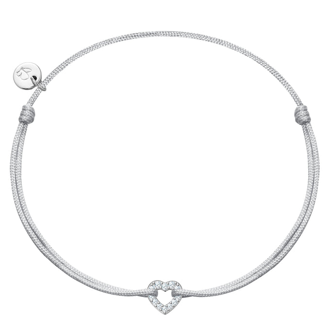 Armband Sterling Silber Textil (silber) Zirkonia weiß