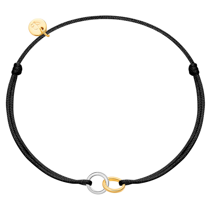 Armband Sterling Silber bicolor Textil (schwarz)