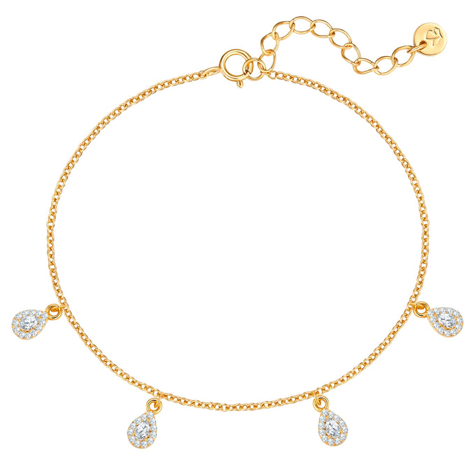 Armband Sterling Silber gelbgold Zirkonia weiß