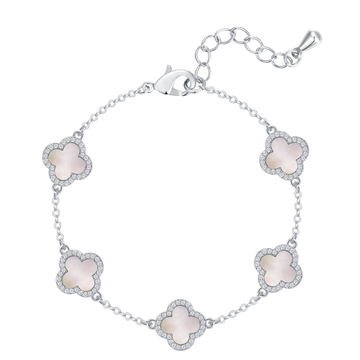 Armband Zirkonia weiß Perlmutt weiß