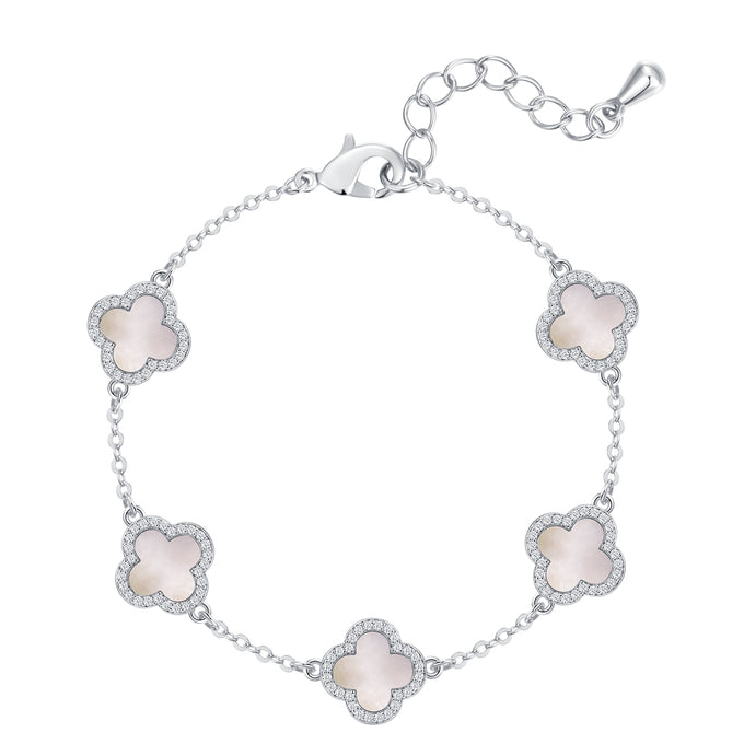 Armband Zirkonia weiß Perlmutt weiß