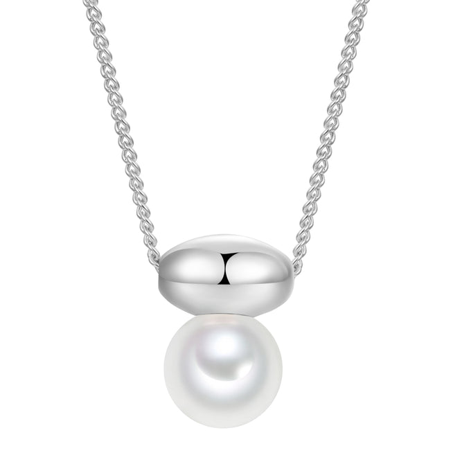 Kette mit Anhänger Glasperle weiß