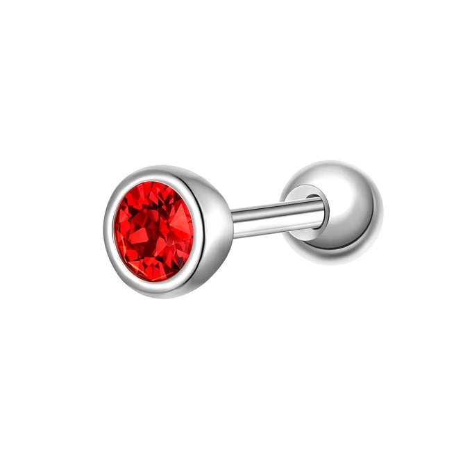 Piercing Sterling Silber Zirkonia rot