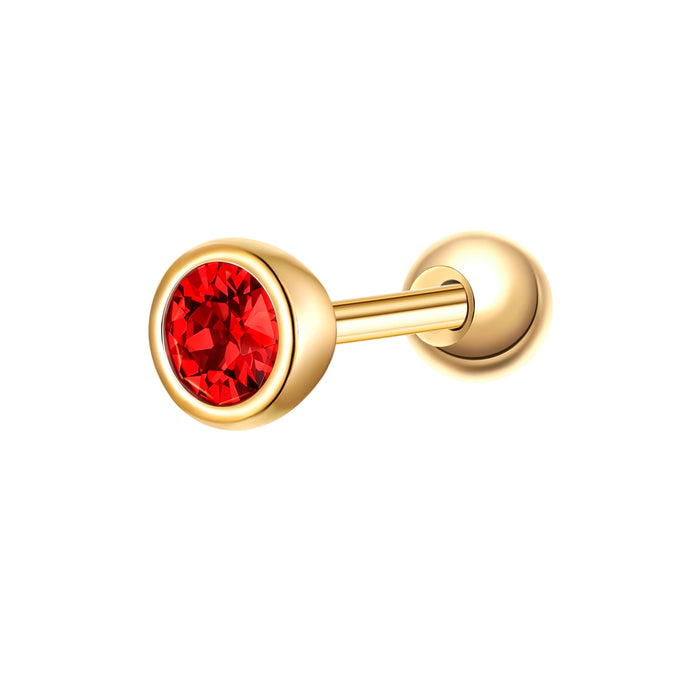 Piercing Sterling Silber gelbgold Zirkonia rot