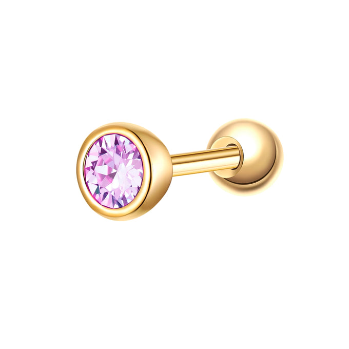 Piercing Sterling Silber gelbgold Zirkonia violett