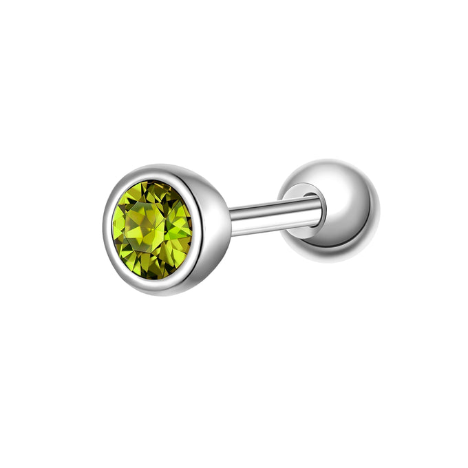 Piercing Sterling Silber Zirkonia oliv