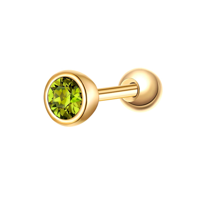 Piercing Sterling Silber gelbgold Zirkonia oliv