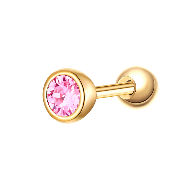 Piercing Sterling Silber gelbgold Zirkonia pink