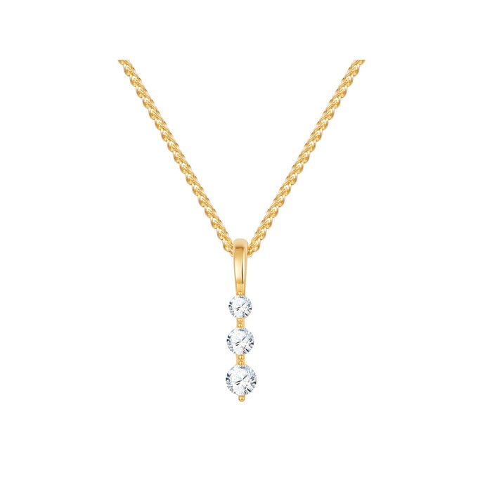 Kette mit Anhänger gelbgold Zirkonia weiß