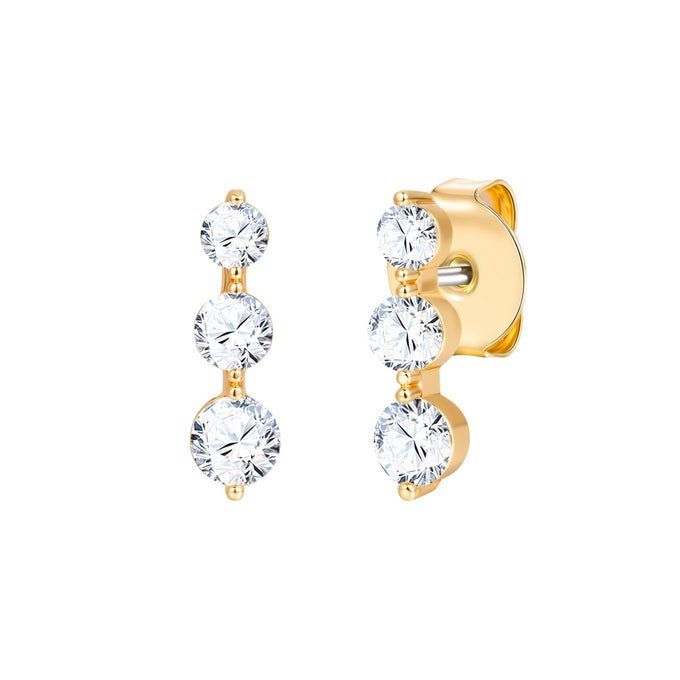 Ohrstecker gelbgold Zirkonia weiß