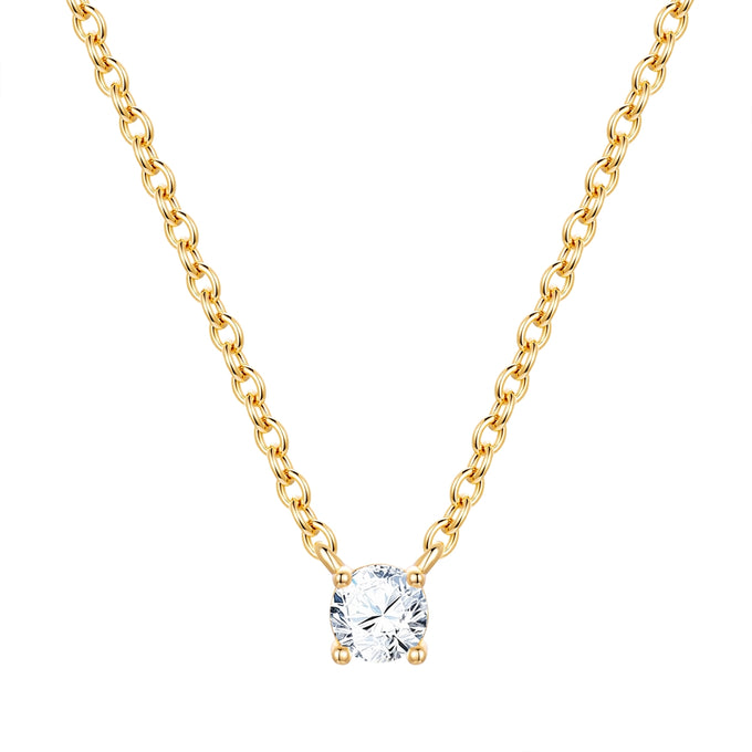 Kette mit Anhänger gelbgold Zirkonia weiß