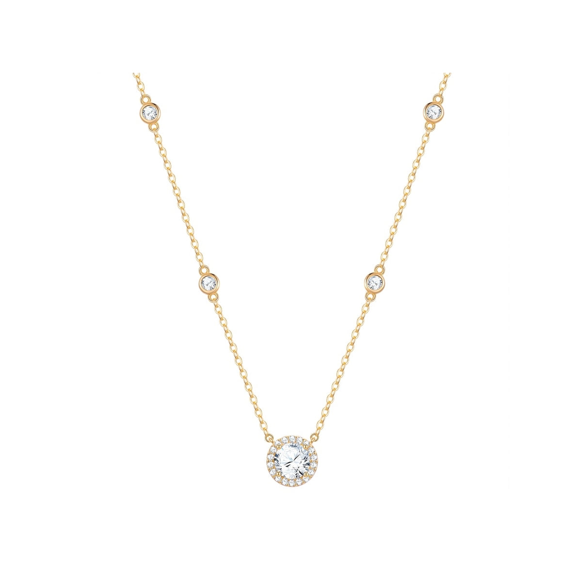 Kette mit Anhänger gelbgold Zirkonia weiß