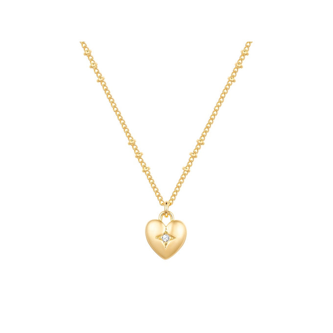Kette mit Anhänger gelbgold Glaskristall weiß