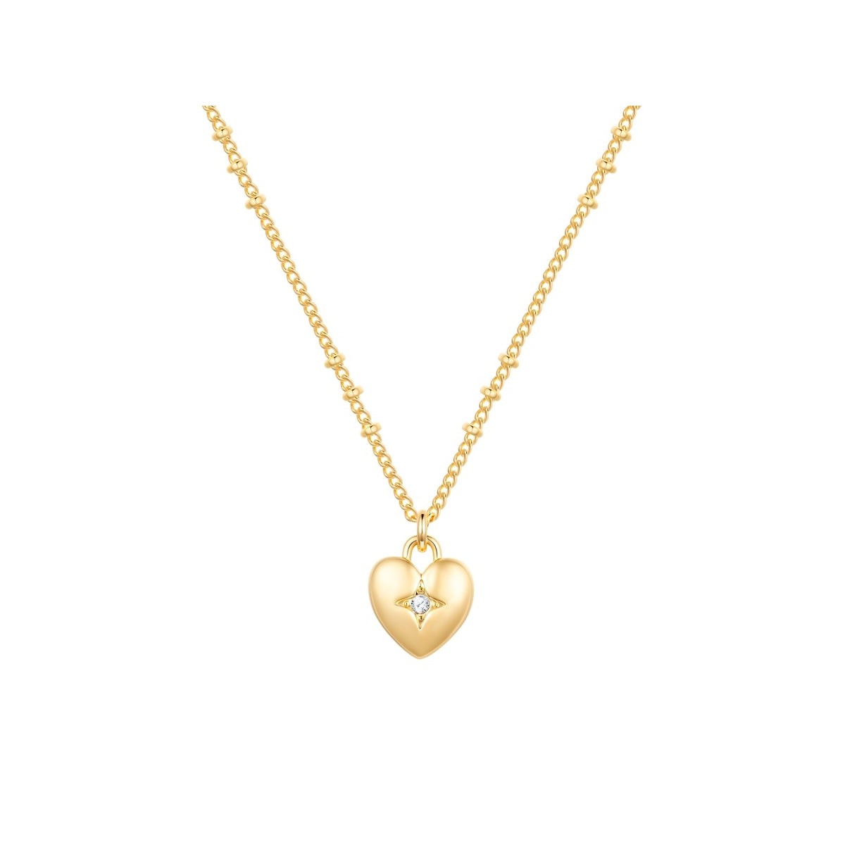Kette mit Anhänger gelbgold Glaskristall weiß