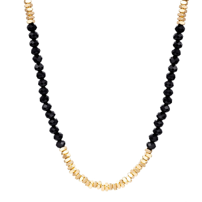 Kette gelbgold Glas schwarz