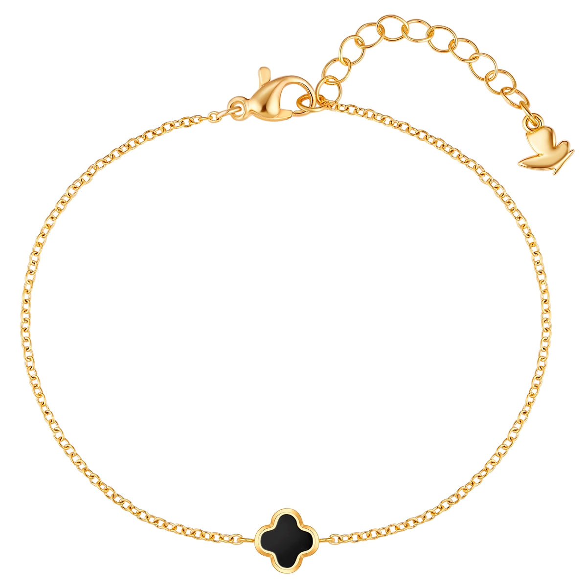 Armband Edelstahl gelbgold Achat schwarz