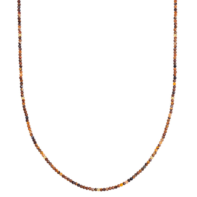 Kette Edelstahl gelbgold Tigerauge braun