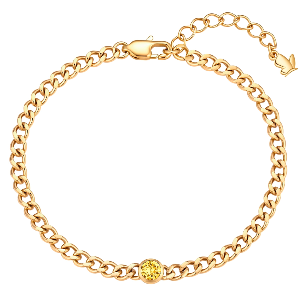 Armband Edelstahl gelbgold Kristalle von Swarovksi gelb