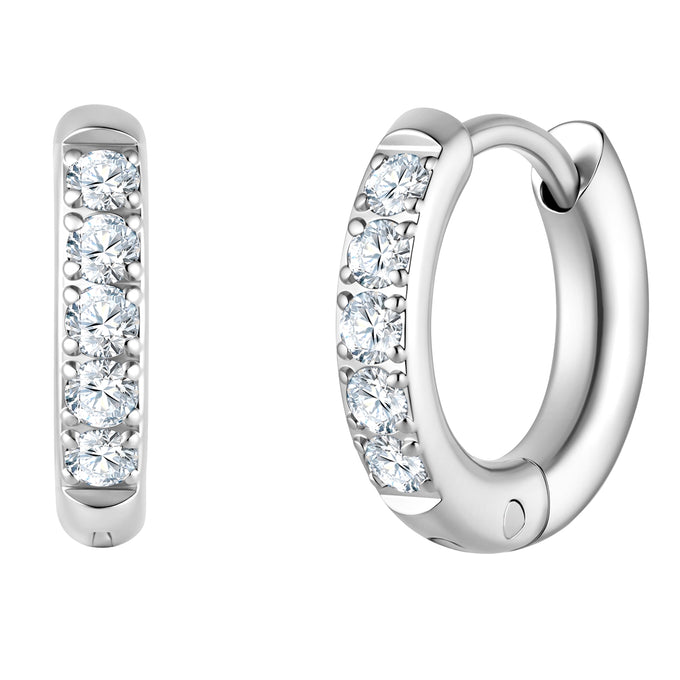 Creolen Edelstahl Kristalle von Swarovski® weiß