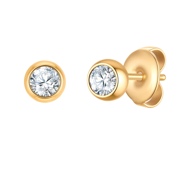 Ohrstecker Edelstahl gelbgold Kristalle von Swarovski® weiß