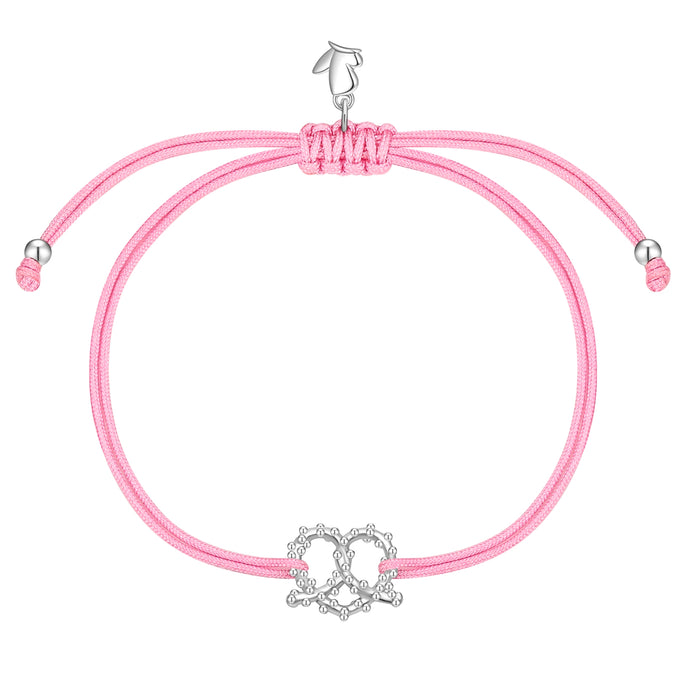 Armband Edelstahl Textil (rosa)