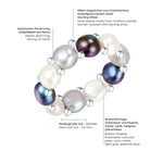Ring Sterling Silber Süßwasser-Zuchtperle multicolor