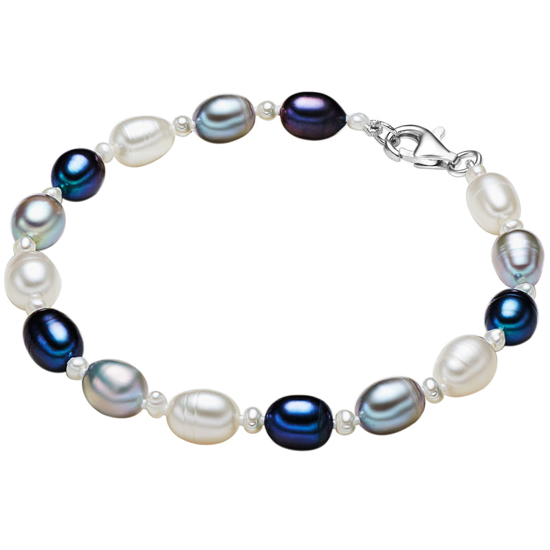Armband Süßwasser-Zuchtperle multicolor