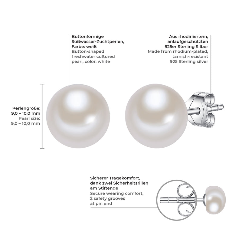 Ohrstecker Sterling Silber Süßwasser-Zuchtperle weiß