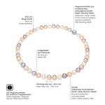 Kette Sterling Silber Süßwasser-Zuchtperle multicolor