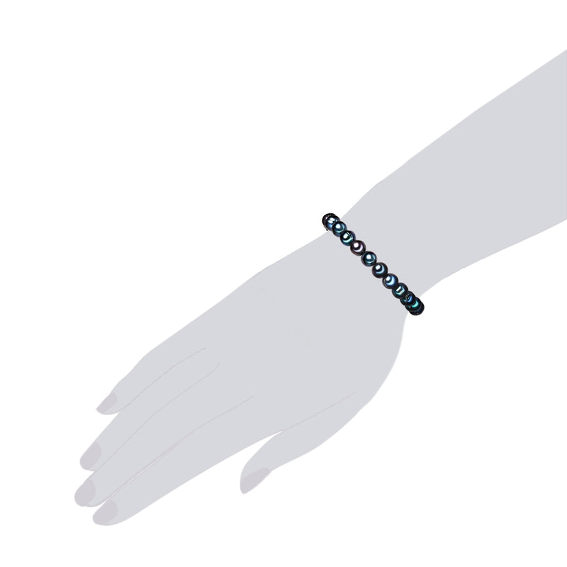 Armband Süßwasser-Zuchtperle pfauenblau