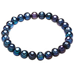 Armband Süßwasser-Zuchtperle pfauenblau