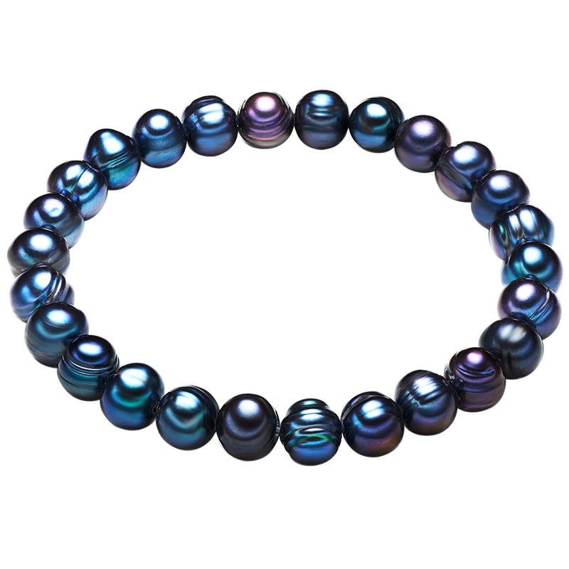 Armband Süßwasser-Zuchtperle pfauenblau