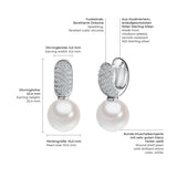 Ohrhänger Sterling Silber Südsee-Muschelkernperle weiß Zirkonia weiß