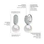Ohrhänger Sterling Silber Südsee-Muschelkernperle weiß Zirkonia weiß