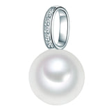 Anhänger Sterling Silber Südsee-Muschelkernperle weiß Zirkonia weiß
