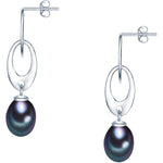 Ohrstecker Sterling Silber Süßwasser-Zuchtperle pfauenblau