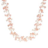 Kette Sterling Silber Süßwasser-Zuchtperle weiß rosa