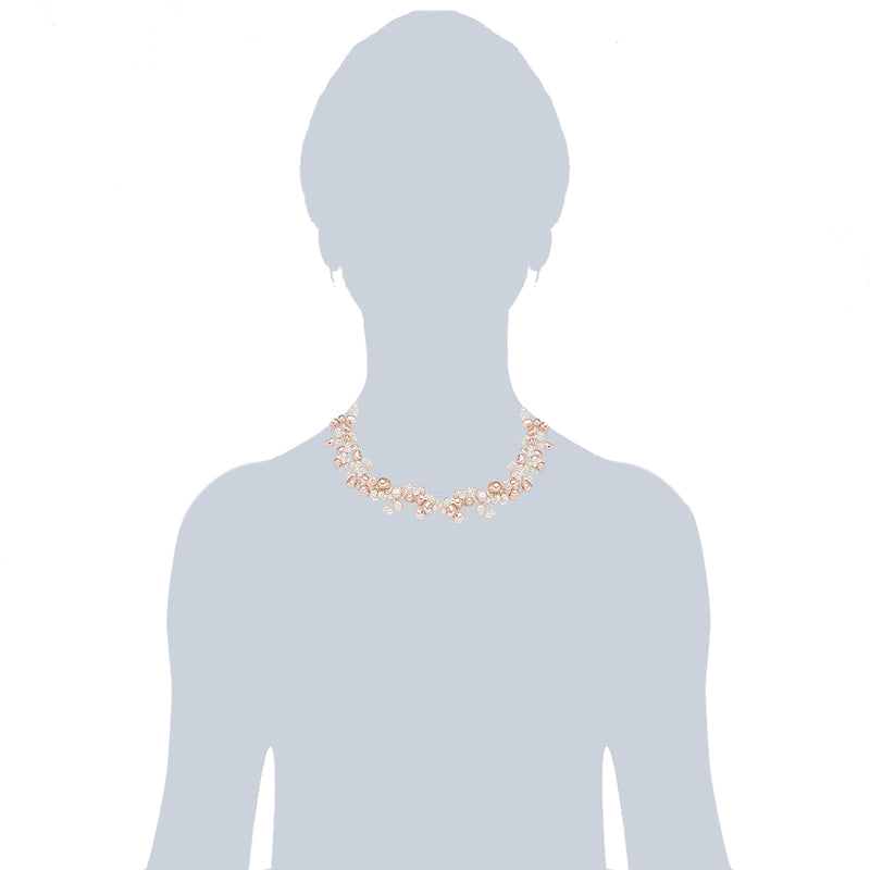 Kette Sterling Silber Süßwasser-Zuchtperle weiß rosa