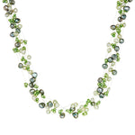 Kette Sterling Silber Süßwasser-Zuchtperle grün