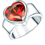 Ring Sterling Silber Zirkonia rot