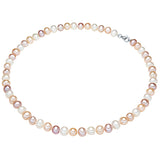 Kette Sterling Silber Süßwasser-Zuchtperle multicolor