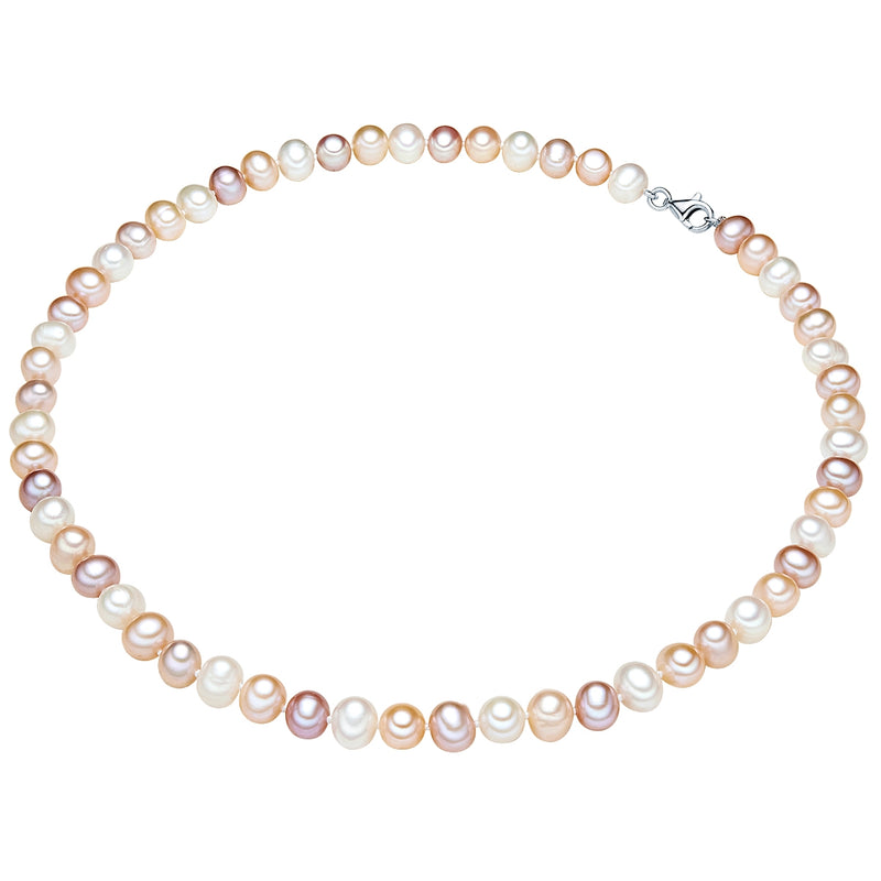 Kette Sterling Silber Süßwasser-Zuchtperle multicolor